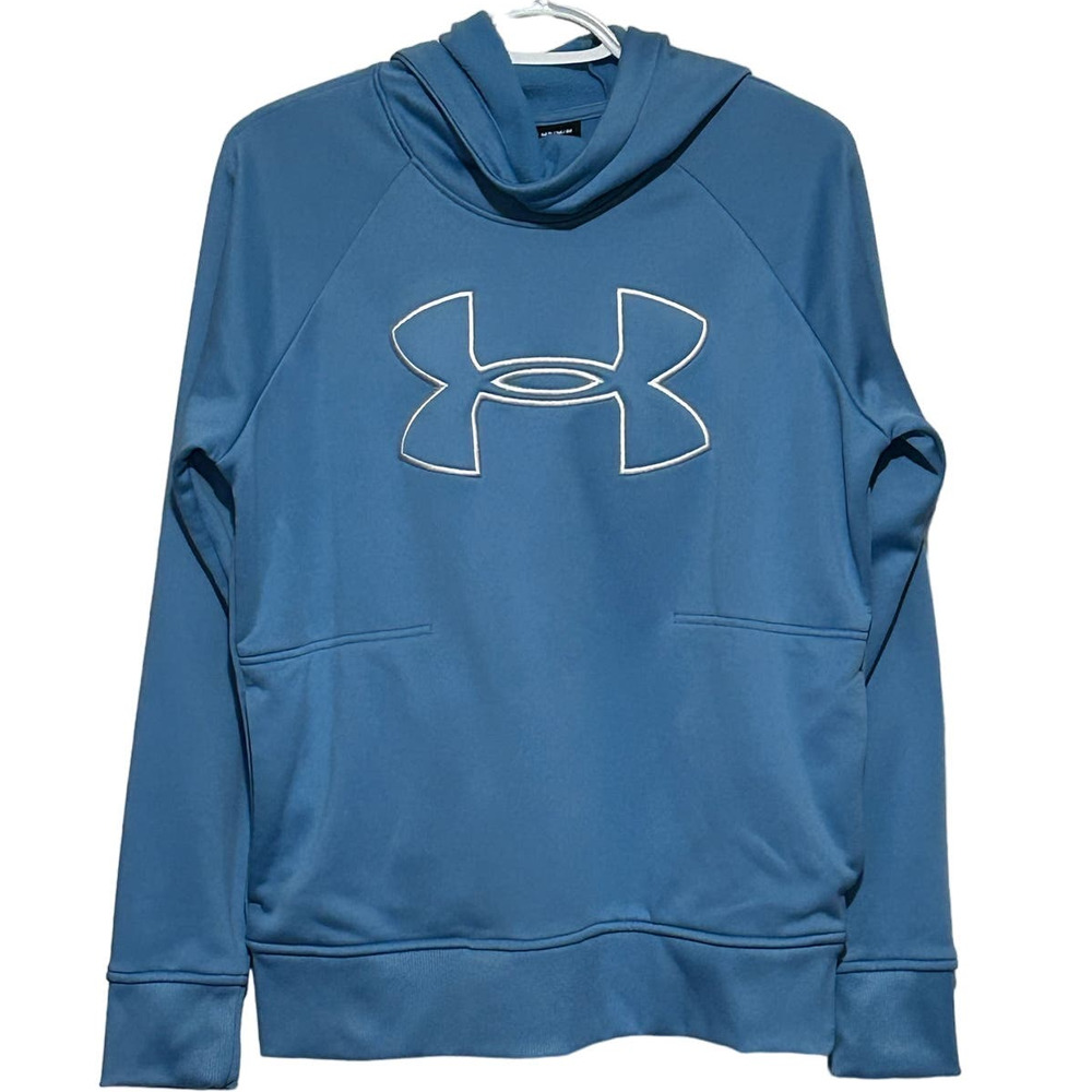 Under Armour Women's Blue White Loose Coldgear Hoodie Size M‎